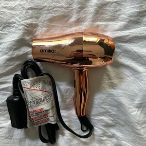 amika - mighty mini hair dryer limited edition chrome